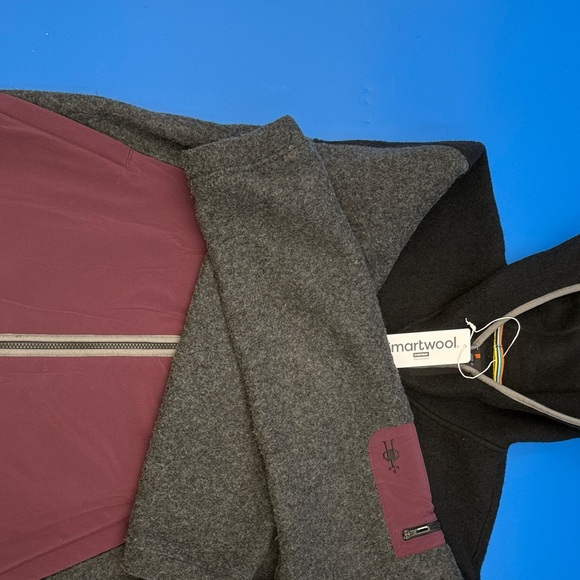 Smartwool Men’s Hudson Trail Jacket - Black, Gray, and Maroon - Picture 5 of 12